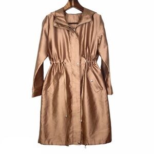 ASOS•bronze hooded spring lightweight parka trench coat size 8